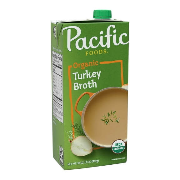 Pacific Foods Organic Turkey Broth -- 32 fl oz Pack of 2