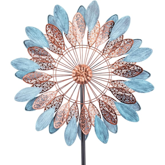 Plus Size Wind Spinners-Garden Wind Spinners - 75 Inch Wind Spinners for Yard and Garden, Hollow Leaf 360 Degrees Wind Sculptures & Spinners for Yard and Patio Lawn Decor