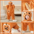 thumbnail image 4 of Cute Pumpkin Onesie Teen Halloween Funny Hooded Jumpsuit Pajamas Loungewear | Pumpkin Pajamas Kids Oversized One Piece Jumpsuit Halloween Costume Cozy Home Loungewear, Orange Kids - 14, 4 of 7