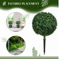 thumbnail image 5 of HOMCOM Artificial Boxwood Trees w/ Ground Stake  Set of 2 Ball Shaped Topiary Trees for  Office & Living Room  UV Resistant, 5 of 5