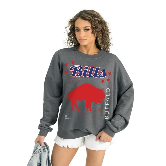 Women's Gameday Couture Gray Buffalo Bills Ready to Rumble Premium Fleece Pullover Sweatshirt