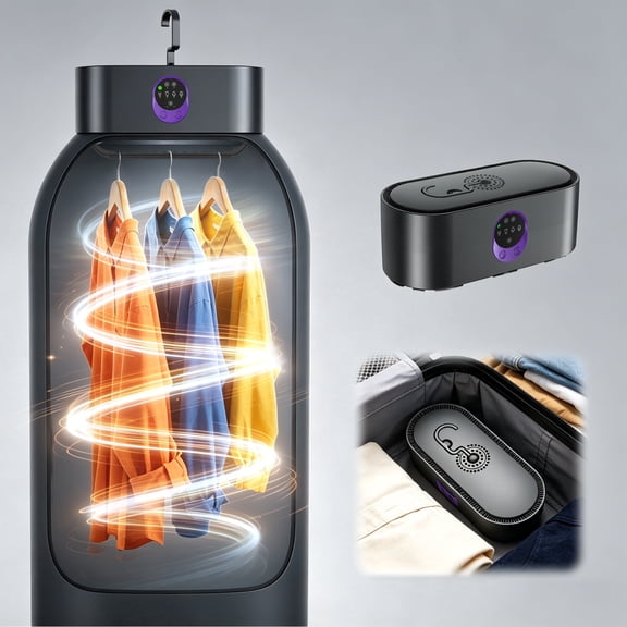 ORFELD Portable Clothes Dryer, Small Dryer with Remote Control, Compact Foldable Travel Clothes Dryer with Dry Bag for Travel&Home