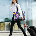 thumbnail image 5 of FORMRS Canvas Laptop Tote Bag for Women with 15.6" Computer Compartments Shoulder Handbag, Green Wavy Plaid, 5 of 7