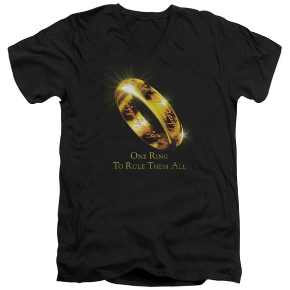 Lord of the Rings One Ring S/S Adult V-Neck Black