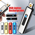 thumbnail image 1 of Briquet USB Sans Fil Rechargeable Portable Coupe-Vent en Métal, 1 of 9