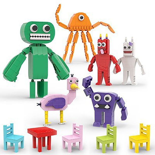 Lindo jardín de infancia MOC bloques de construcción paraíso jardín verde monstruo arco iris amigos muñeca niños juguetes, para niñas dormir fiesta actividad