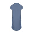 thumbnail image 4 of Vestido Vestido largo informal con cuello de solapa, vestido clásico holgado para mujer, traje diario sencillo Ygjytge Azul oscuro T M para Mujer, 4 of 8