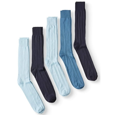 George Big & Tall Nylon Triple Rib Crew Socks, 5-Pack