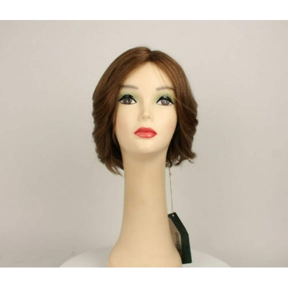 European Human Hair Freeda Wig Dorothy Light Brown With Reddish Highlights Skin Top Size S