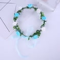 thumbnail image 4 of Rose Floral Wreath Elastic Headband Flower Headpiece Party Headwear Decors For Weddings Travel And Everyday Use, 4 of 20