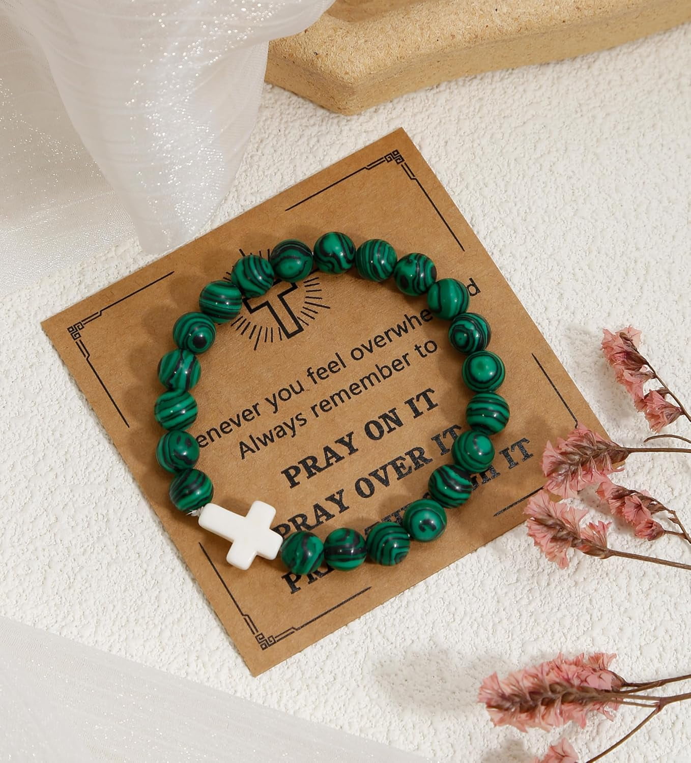 Dalrosia Cross Bracelets for Women Men, Christian Gifts for Women, Religious Gifts Cross Beaded Bracelet, Easter Catholic Religious Christian Bracelets Jewelry
