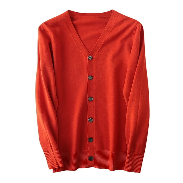 LIaqionyy Mens Lightweight Cardigan Sweaters V Neck Button down Long Sleeve Slim Knit Sweater Fall Outwear