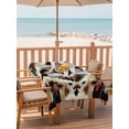 thumbnail image 2 of Outdoor Table Cloth with Umbrella Hole and Zipper, Boho Brown Teal Red Waterproof Rectangle Tablecloth 54"x80", Southwestern Geometric Art Vintage Washable Table Cover for Outside Party Patio Picnic, 2 of 8
