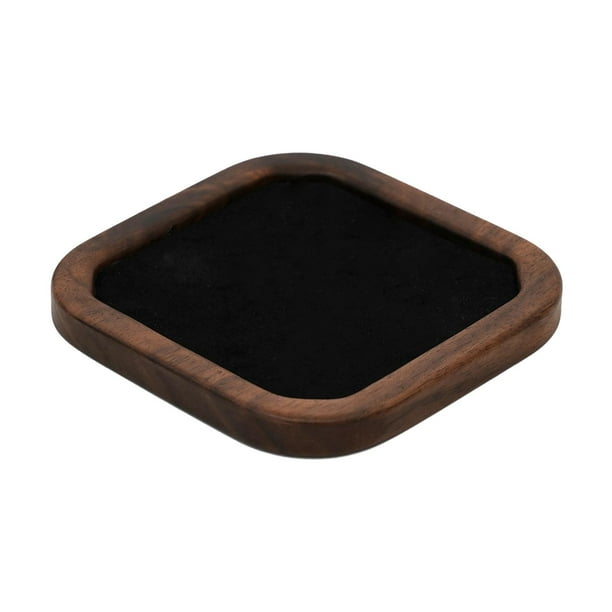 Bandeja de madera para guardar joyas, bandeja de madera para guardar joyas, soporte de mesa para pulseras, para tocador. cuadrado negro