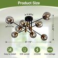 thumbnail image 2 of 8 Light Glass Globe Ceiling Light Black and  Mid Century Flush Mount Sputnik Light Fixture Bubble Chandelier Living Room Farmhouse for Dining Room Kitchen Bedroom., 2 of 6