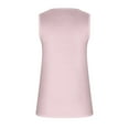thumbnail image 4 of Homenesgenics Tank Tops with Built in Bras Women's 2025 Summer Solid Color Button Round Neck Sports for Outer Wear Short Tops Round Neck Pink XXL, 4 of 5