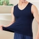 thumbnail image 4 of Jumpingount Ropa interior térmica Tops Terciopelo sin costuras Grueso Cuello en V Color sólido Invierno Hogar Dormir Ropa interior Chaleco Ropa interior Hombre gris SG, 4 of 6