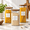 70 oz-Square, variant on 70 oz-Round 3 Pack Borosilicate Glass Food Storage Jars with Screw Wood Lids and Labels