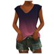 thumbnail image 2 of Fiudx Ofertas Flash Del Día Camiseta Holgada Estampada con Cuello En V y Manga Corta para Mujer, 2 of 5