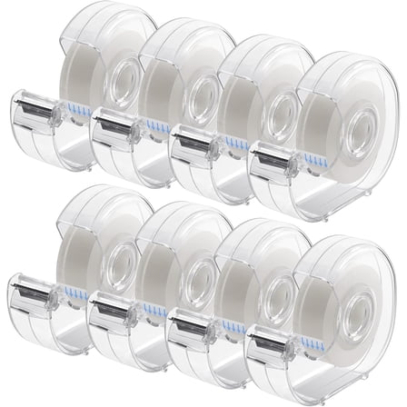 Transparent Tape with Dispenser and Refills,Clear Tape for Home and Office Supplies, 8 Pack