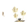 thumbnail image 1 of Organizador de pared plegable con ganchos para baño o armario, con escultura de hoja. Estantería decorativa moderna para el hogar. Coleccionables para, 1 of 8