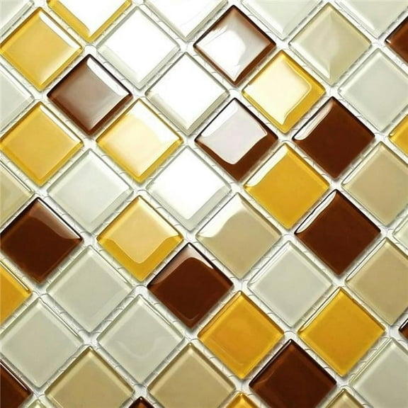 Blancho TIL-JFD-HP25003-10PC Lattice Design Peel & Stick Mosaic Decorative Wall Tile, Multi Color - 10 Piece