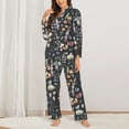 thumbnail image 2 of Yiaed Wildflower Watercolor 1 Print Pajamas Women's Long Sleeve Sleepwear Soft Button Down Loungewear Pjs Lounge Set Nightwear Womens Pajama Pants-Large, 2 of 7