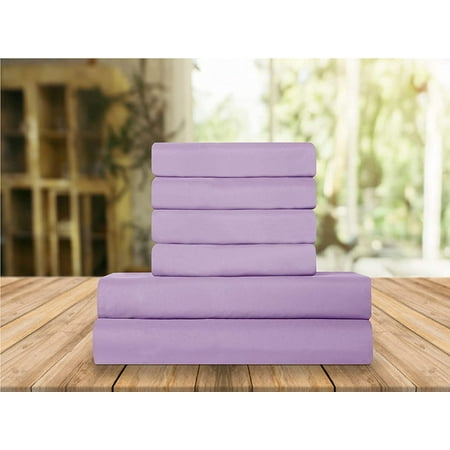 Elegant Comfort Bed Sheets 1500 Thread Count Percale Egyptian Quality Wrinkle and Fade Resistant (4-Piece) Bedding Set, Twin/Twin XL, Periwinkle Lavender