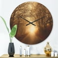 thumbnail image 2 of Designart 'Sunlight Path in Autumn Forest ' Modern Wood Wall Clock, 2 of 5