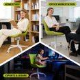 thumbnail image 2 of Modern Soft Swivel Shell Armchair - Upholstered Scallop Back, 360° Rotation, Comfortable Seating for Bedroom, Lounge, Vanity, or Home Office - Compact Design - White Tube Feet | Green, 2 of 7