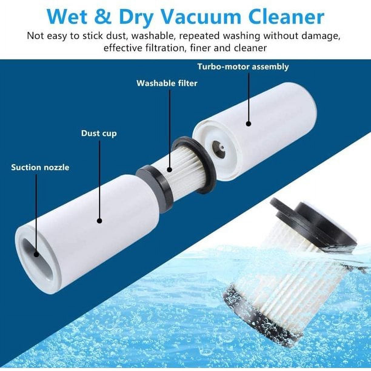 CNKOO Mini Car Vacuum Cleaner with high Suction and Low Noise Portable Car Vacuum Cleaner with 14.5 Ft Cable and 5 Vacuum Kits for Quick Cleaning of car Interior Car Vacuum Cleaner Kit