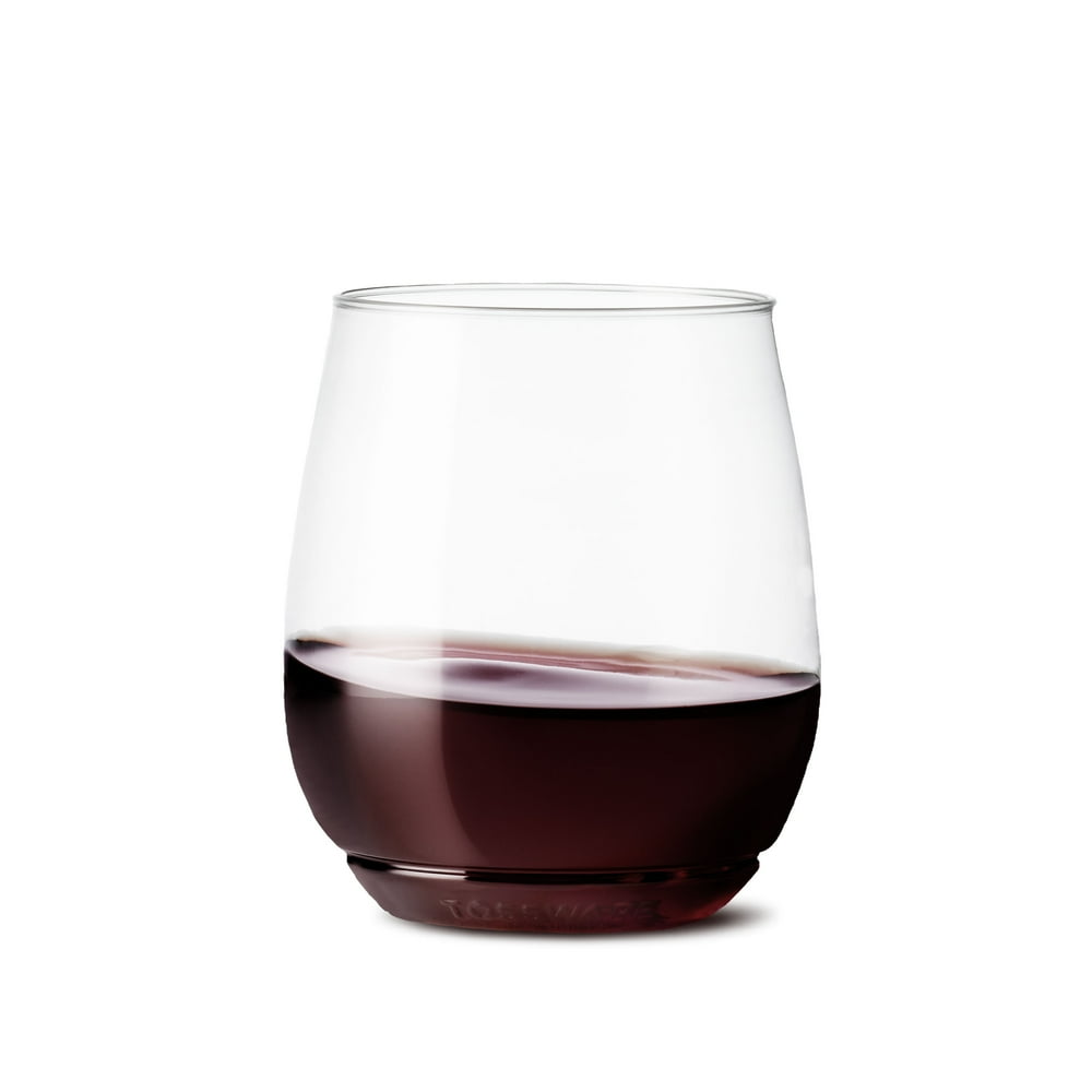 TOSSWARE Clear Plastic Vino Wine Glasses, 14 oz, 48 Count