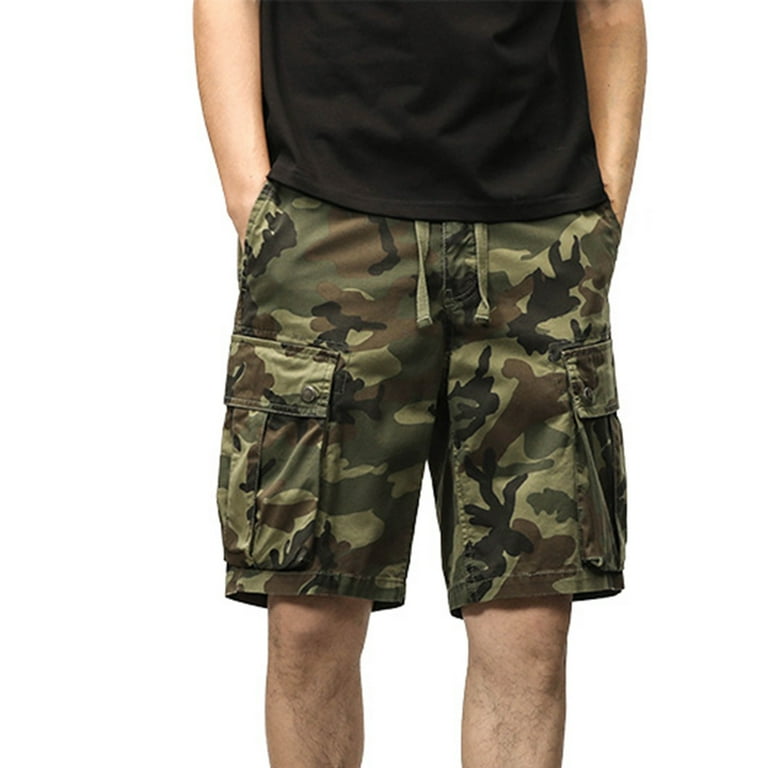 Fanxing Camo Cargo Shorts for Men Breathable Hiking Shorts with