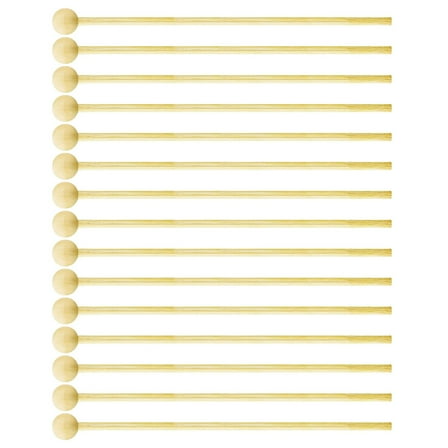 OUNONA 50Pcs Light Yellow Wooden Candy Sticks Stirring Rods for Party