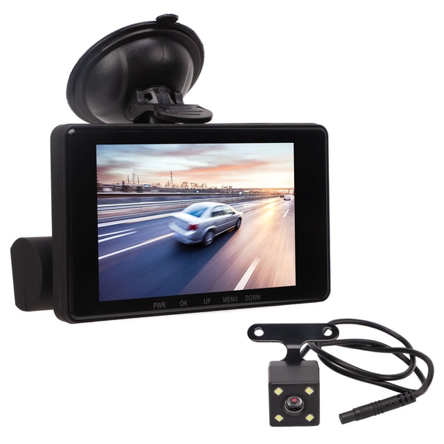 Cámara de Tablero, Pantalla de 4 Pulgadas Video de Video Sensing de Gravedad de Tres Cámaras Monitoreo de Estacionamiento de 24 Horas Detección de Movimiento Visión Nocturna