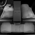 thumbnail image 5 of CAR GRAND Rubber Car Floor Mats, All Season All Weather Waterproof Automotive Mats Full Set 4 Pieces, Trim to Fit for Cars Sedans SUVs Trucks, Anti-Slip Easy Clean, All Gray, 5 of 10