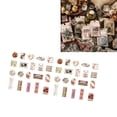 thumbnail image 3 of 40 piezas Pegatina de diario basura Papel de calcomanía Decoración de álbum de recortes de bricolaje Patrón de flores retro Tipo 1, 3 of 10