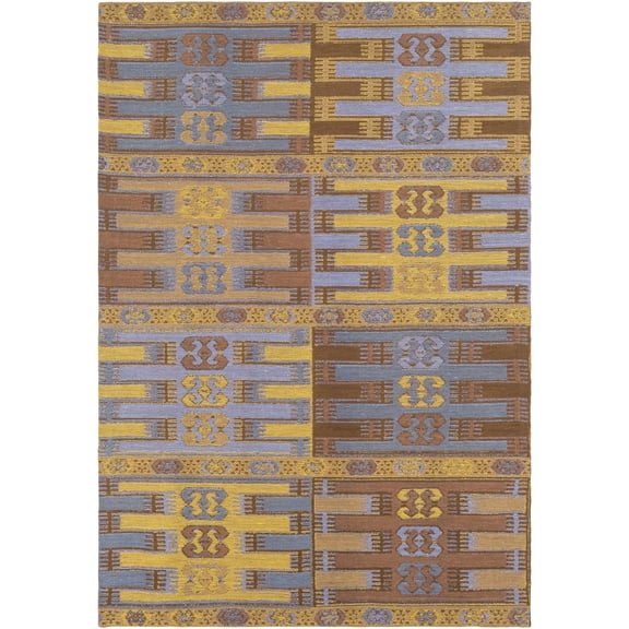 BoutiqueRugs Bearden Outdoor Area Rug - Dark Red, Olive, Denim - 2' x 3'