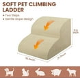 thumbnail image 3 of Dog Stairs for Small Dogs, High Density Foam Dog Steps, Extra Wide Non-Slip Pet Ramp for High Beds Or Couch, Soft Doggie Ladder for Dogs Injured, Older Pets, Small Cats, 3 of 7