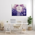 thumbnail image 2 of Stupell Industries Vivid Purple Flower Blossom Woman Flowing Hair Canvas Wall Art, 48 x 36, Design by Anna Dittman, 2 of 5