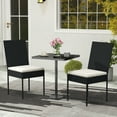 thumbnail image 4 of Gymax PE Wicker Patio Chairs Set of 2 Outdoor Dining Chairs w/ Cushions Off White, 4 of 10