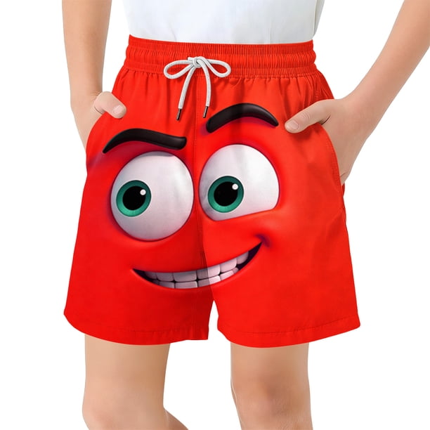 Pantalones cortos de bolsillo para niños con cordón elástico estampado casual traje de baño pantalones de cinco puntos