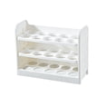 thumbnail image 2 of Egg Storage Box, Stackable Egg Rack, Refrigerator Door Organizer, Kitchen Fridge Container for Fresh Eggs, White, 2 of 9