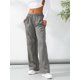 thumbnail image 3 of TRKIYQC Pantalones de chándal informales para mujer, pantalones deportivos de pierna recta con cintura elástica de color sólido, verde militar/gris TRKIYQC casual, 3 of 9