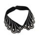 thumbnail image 1 of Blusa con Solapa desmontable Yinane con Cuentas a Mano Moda Informal Negro, 1 of 8