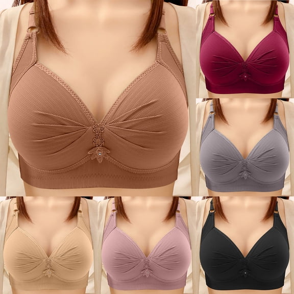 qolati Sports Bras for Women 5XL,Adjustable Straps Wireless Bras Plus Size Full Coverage Seamless Bralette Everyday Bras,Black,XXXXXL 50/115