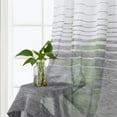 thumbnail image 5 of White Grey Ombre Striped Sheer Curtains Textured Window Eyelet Voile Curtain Grommet Semi Transparent Window Treatment for Bedroom Living Room, 52 x 63 Inch, 2 Panels, Grey, 5 of 9