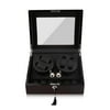Red Ebony&Black Quiet Automatic Rotation 4+6 Watch Winder Case Display Box Luxury Storage Holder Organizer Case Perfect Gift