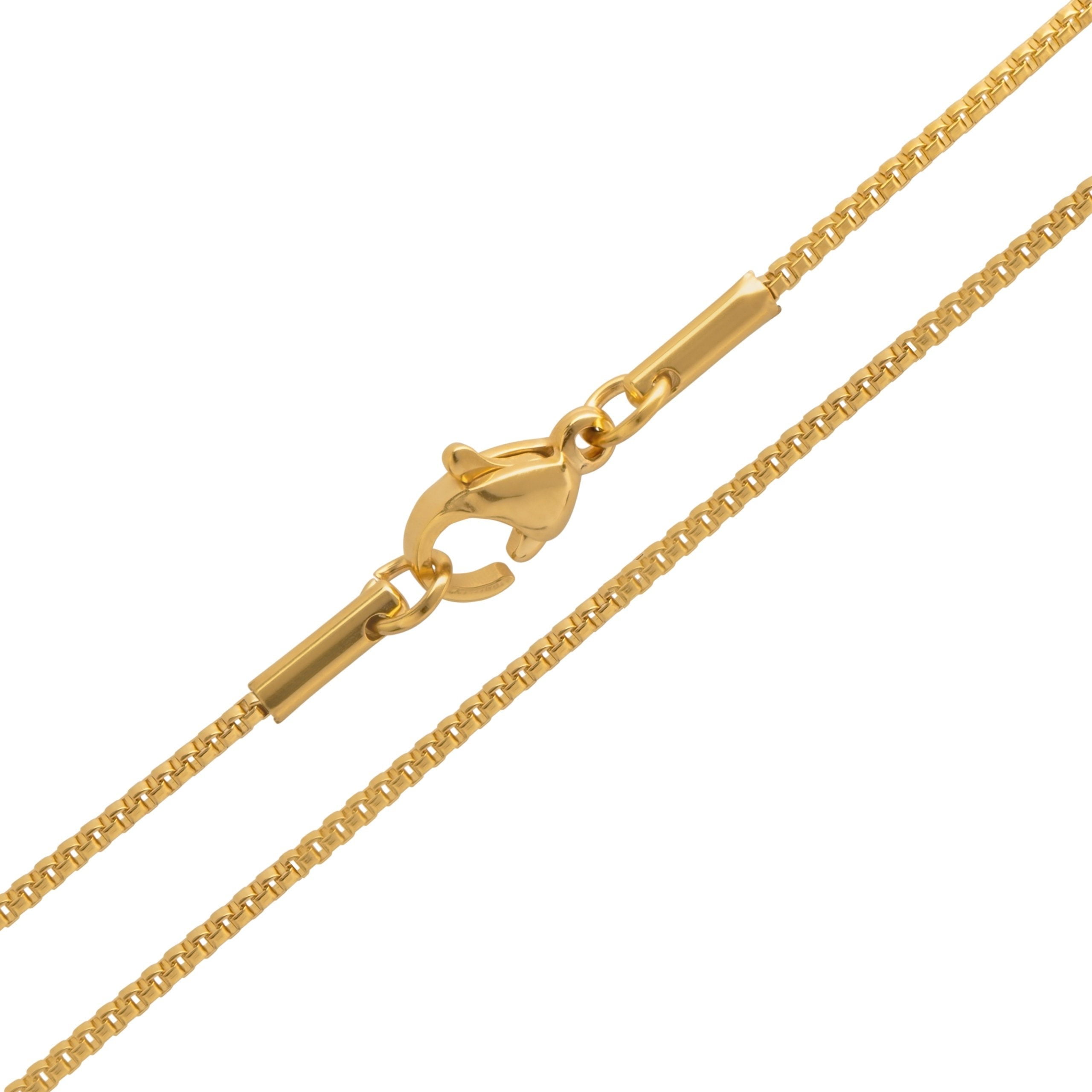 Gold Chain Men, Gold Box Chain, 24K 