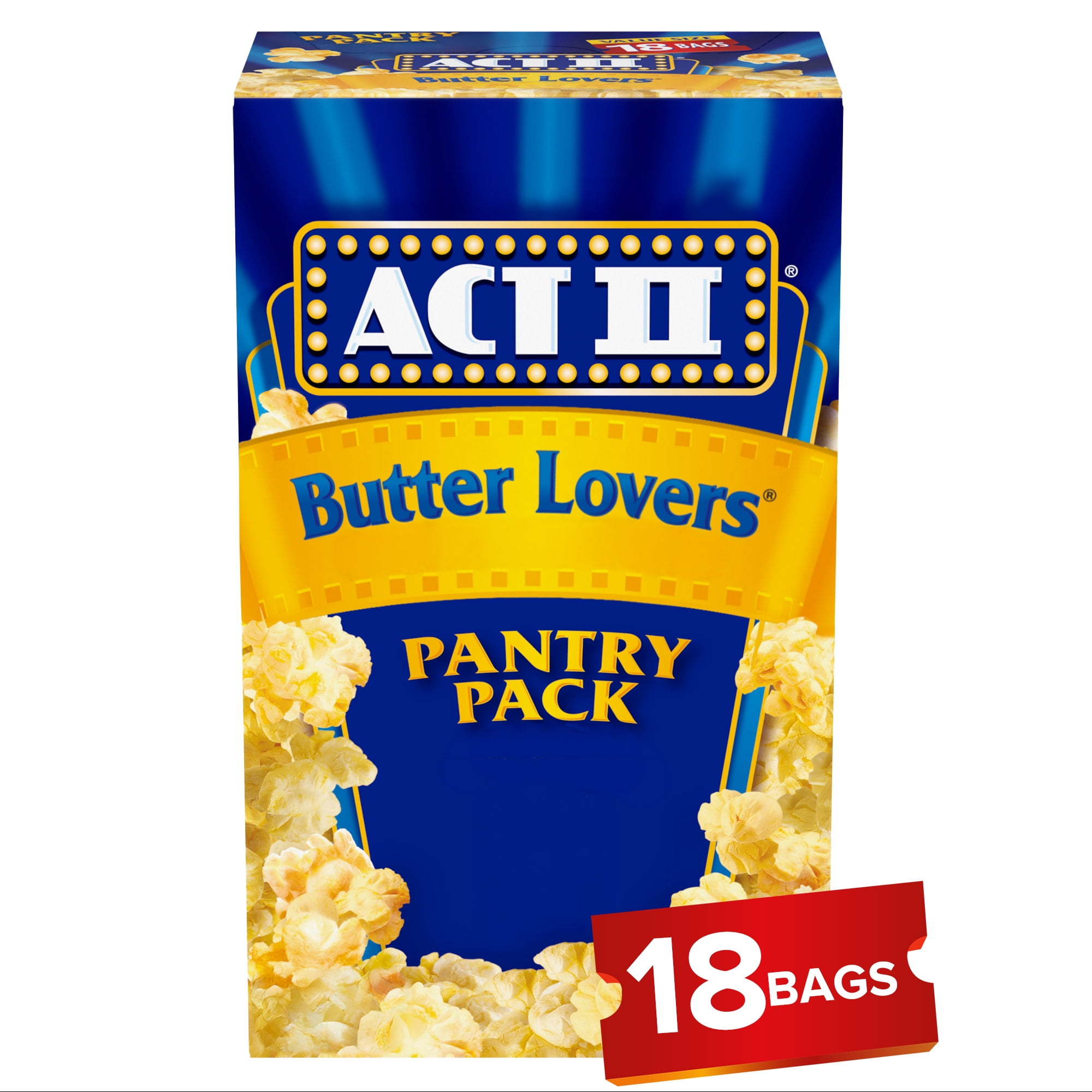 Act II 100% Whole Grain Kettle Corn Microwave Popcorn, 2.75 oz, 18